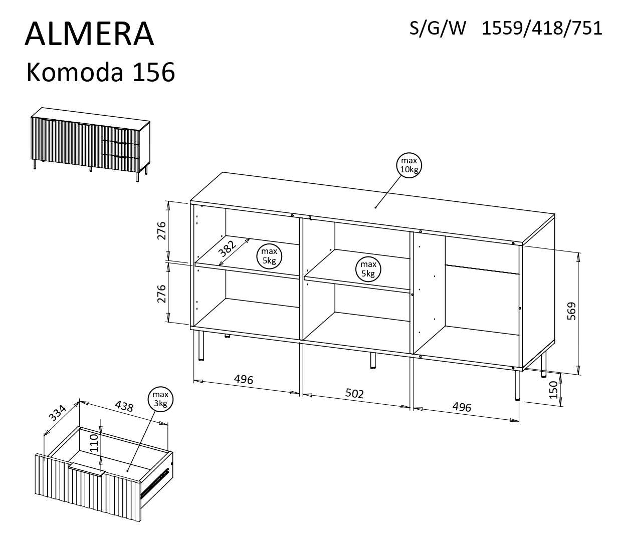 ALMERA 156 skænk
