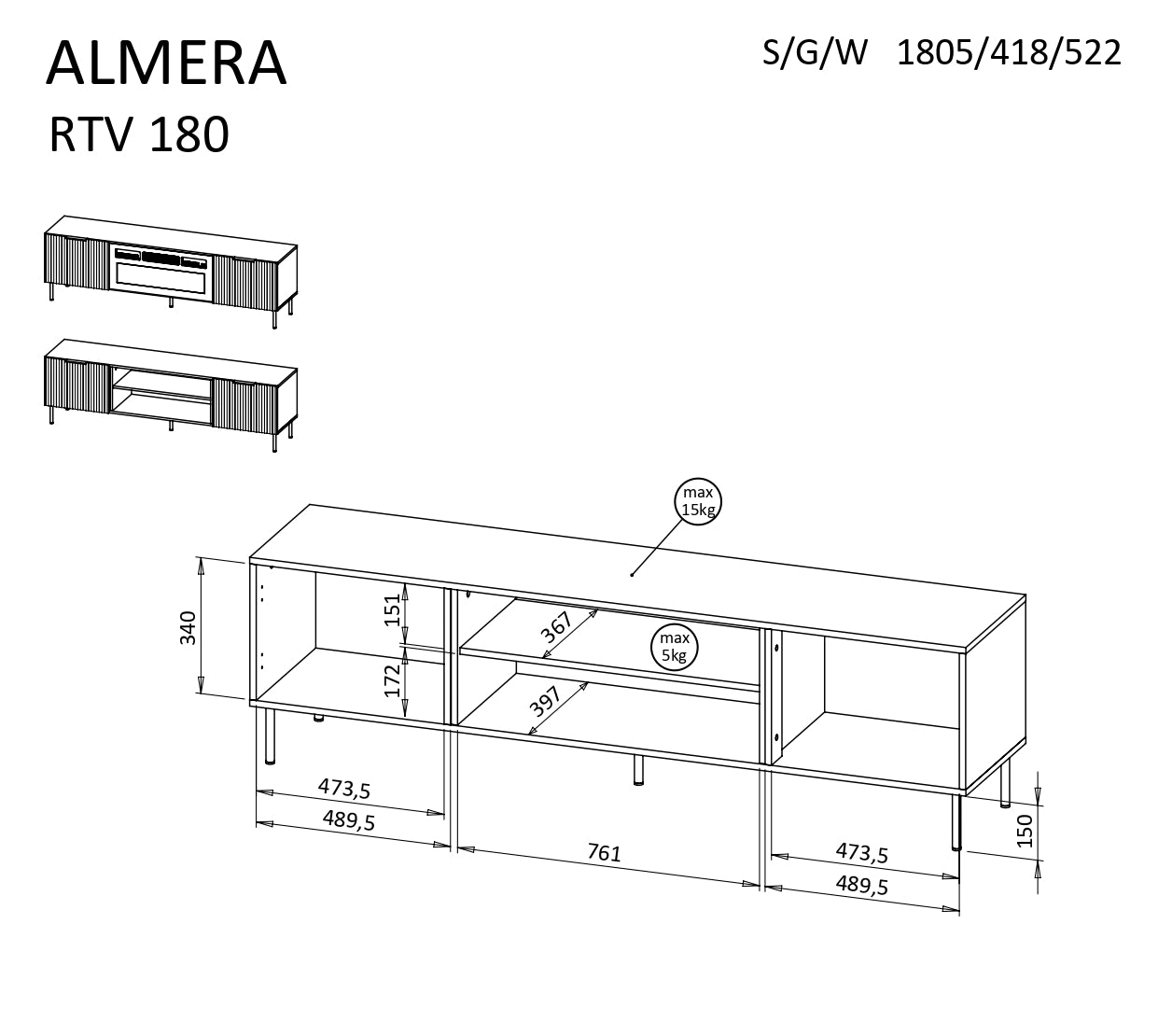 ALMERA TV-bord