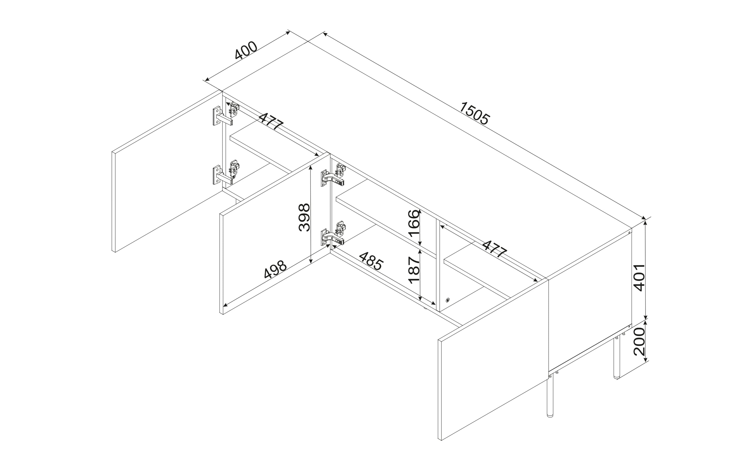 PALAZZO BIS 150 TV-bord
