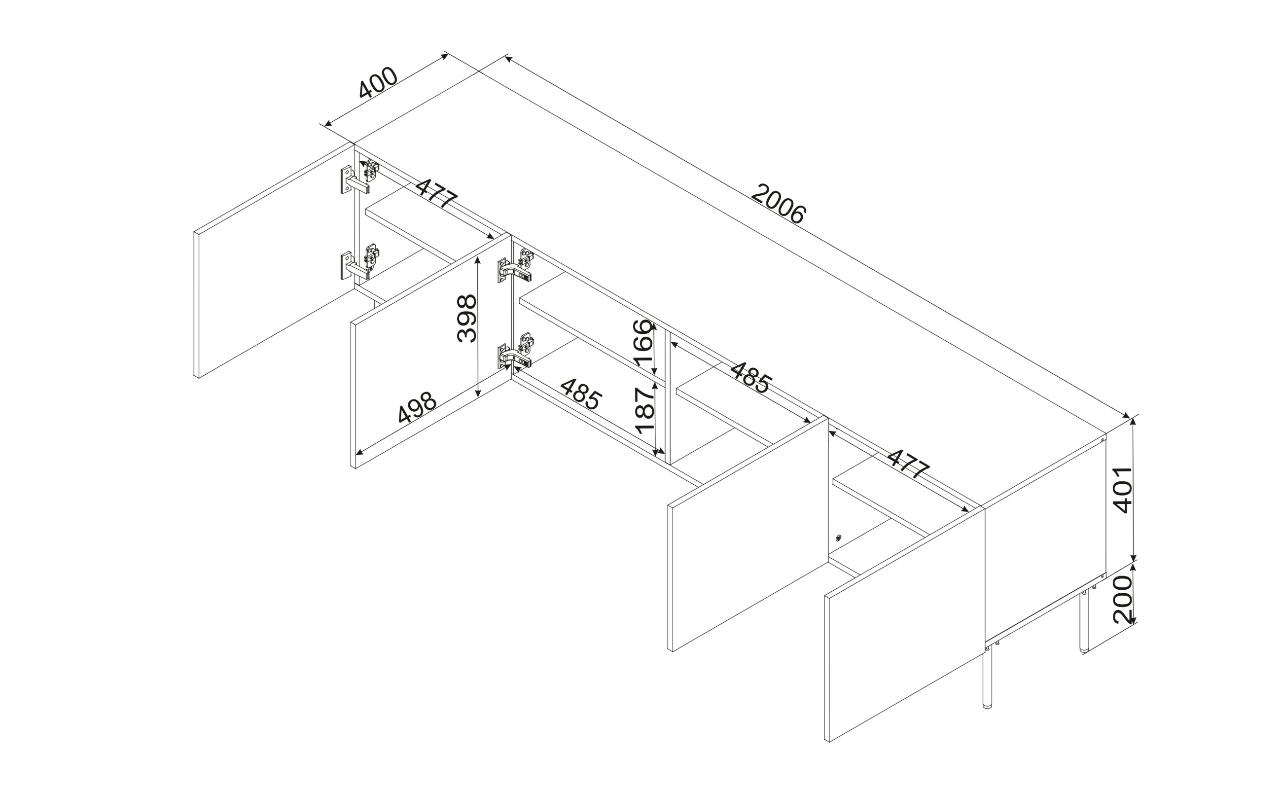 PALAZZO BIS 200 TV-bord